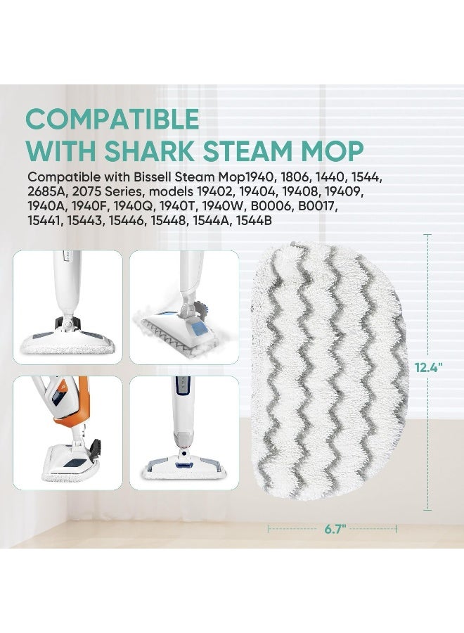 LBLVBNEWD 4 Pack 1940 Steam Mop Pads for Bissell PowerFresh Steam Mop 1806 1544 1440 2075A 2685A Series, Model 19402 19404 19408 1940a 1940q 1940t B0006 B0017 Replacement Parts, Microfiber Washable, Reusable - Image 2